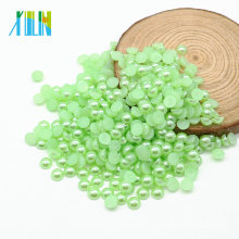 Excelente calidad Z16-Peridot Color YIWU perlas redondas perla para manualidades cortadas a la mitad